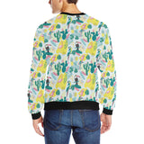 Cute parrot toucan flamingo cactus exotic leaves p Men's Crew Neck Sweatshirt