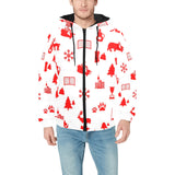 Canada Pattern Print Design 04 Men's Padded Hooded Jacket