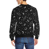 Hand drawn space rocket star planet Men's Crew Neck Sweatshirt