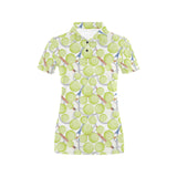 Tennis Pattern Print Design 01 Women's All Over Print Polo Shirt