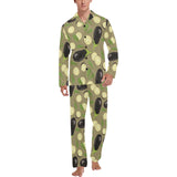 Eggplant Pattern Print Design 02 Men's Long Pajama Set