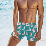 Cute sailboat pattern Men's Swimming Trunks
