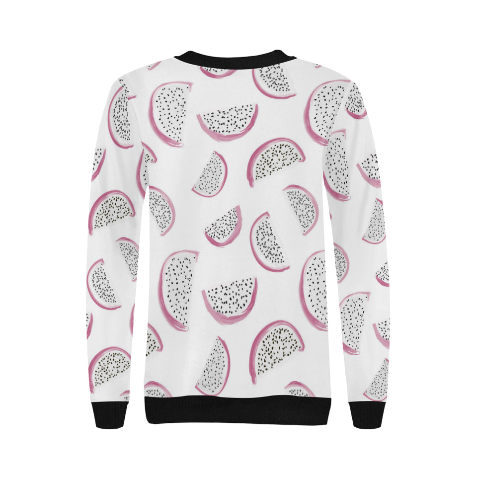 dragon fruit pattern Women's Crew Neck Sweatshirt