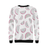dragon fruit pattern Women's Crew Neck Sweatshirt