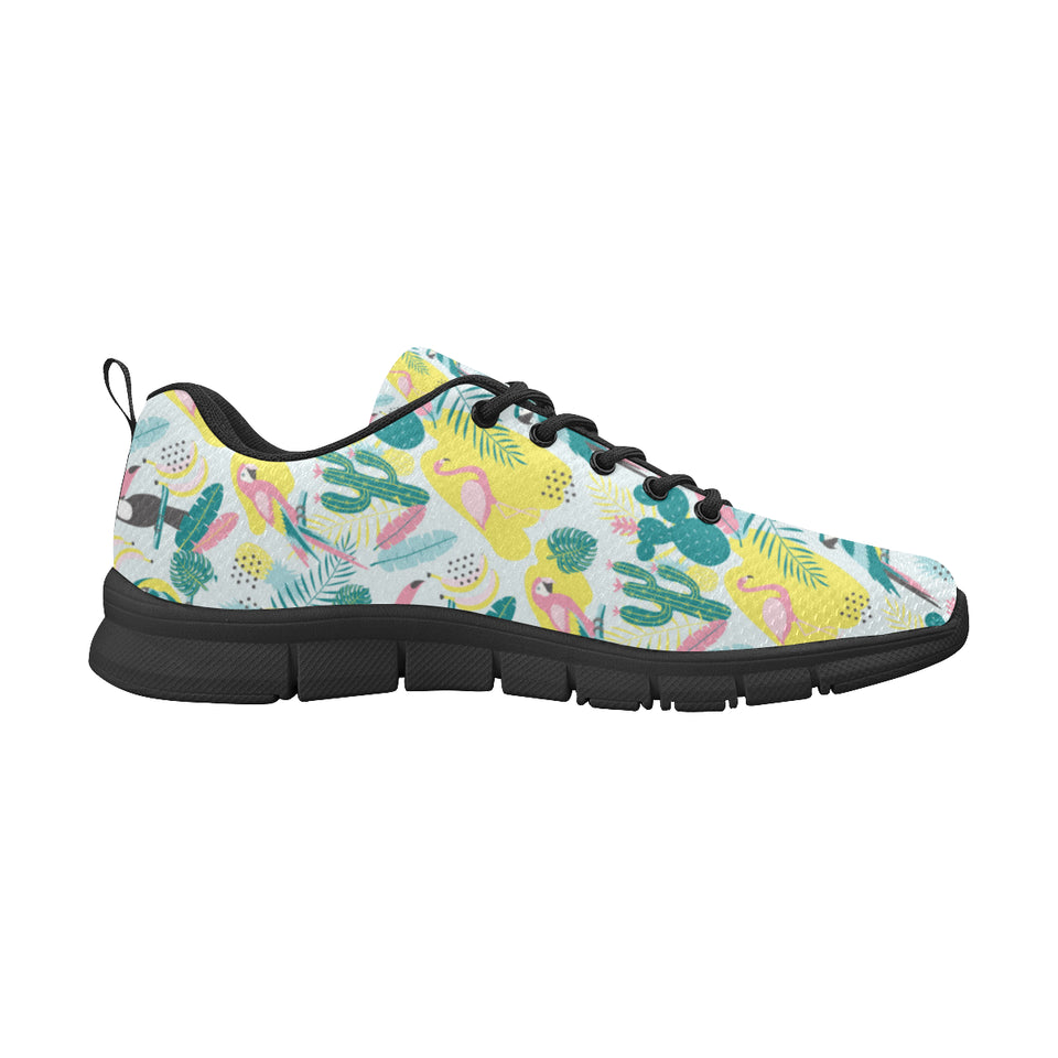 Cute parrot toucan flamingo cactus exotic leaves p Women's Sneaker Shoes