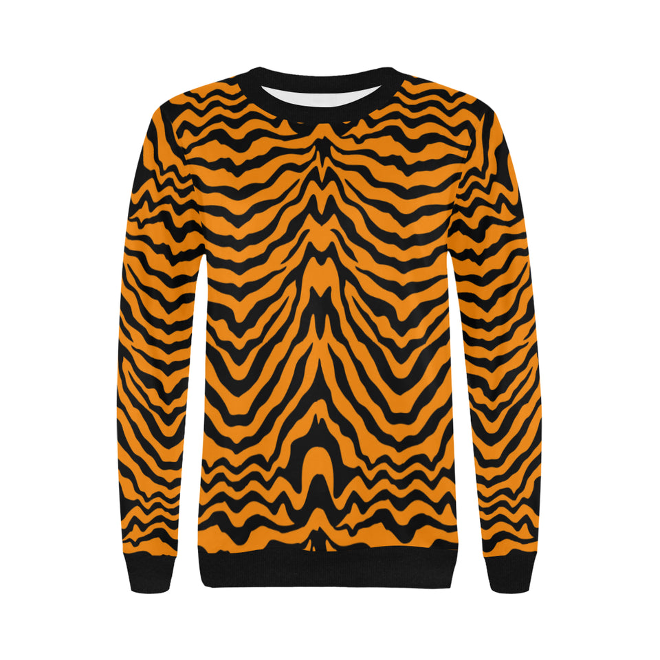 Bengal tigers skin print pattern Women's Crew Neck Sweatshirt