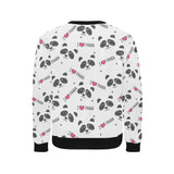 Hand Drawn faces of pandas pattern Men's Crew Neck Sweatshirt