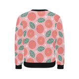 Grapefruit leaves flower pink background Men's Crew Neck Sweatshirt