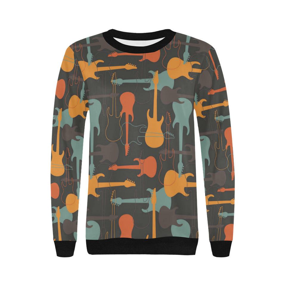 electric guitars pattern Women's Crew Neck Sweatshirt