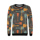electric guitars pattern Women's Crew Neck Sweatshirt