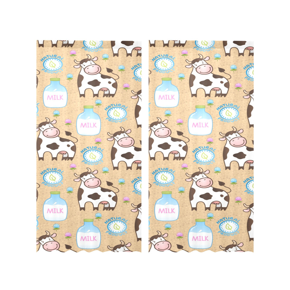 Cow bottle of milk pattern Gauze Curtain
