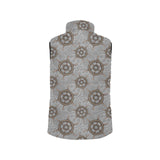 nautical wood steering wheel pattern Men's Padded Vest