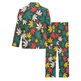 Canabis Marijuana Weed Pattern Print Design 02 Men's Long Pajama Set