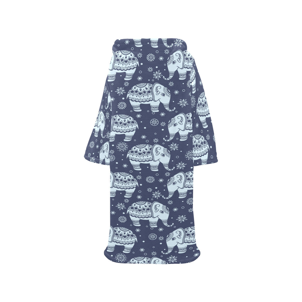 Elephant tribal design pattern Blanket Robe with Sleeves
