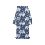 Elephant tribal design pattern Blanket Robe with Sleeves