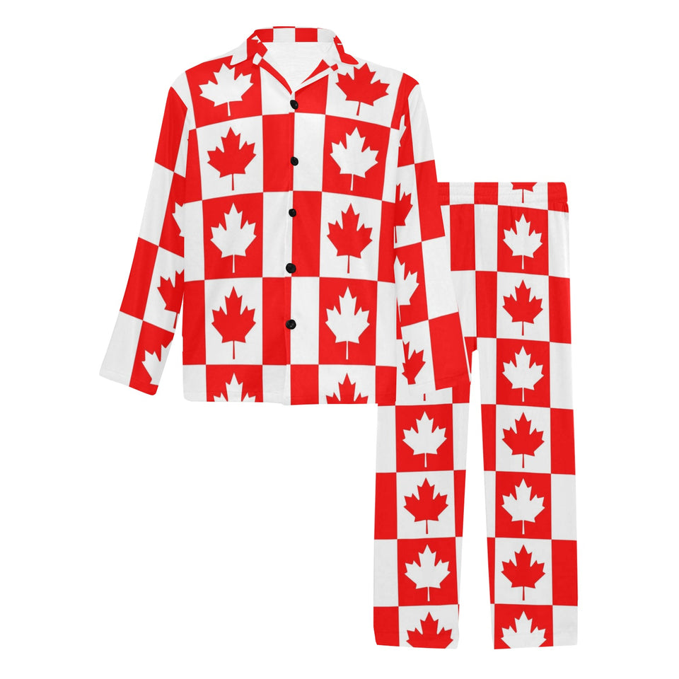 Canada Pattern Print Design 05 Men's Long Pajama Set