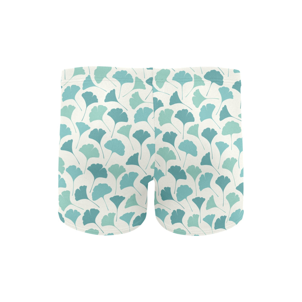 Green ginkgo leaves pattern Men's Swimming Trunks