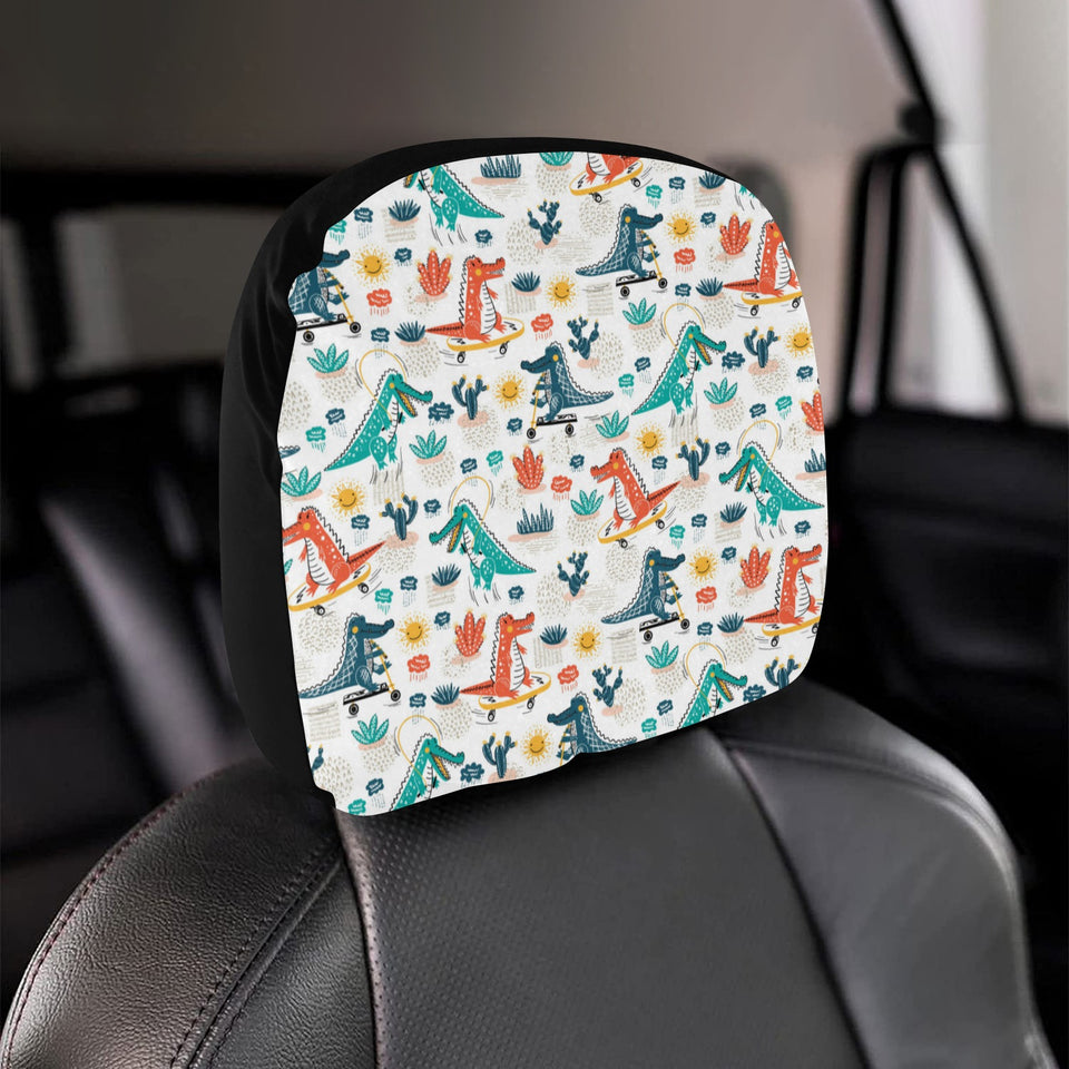 Cute Crocodile Pattern Car Headrest Cover
