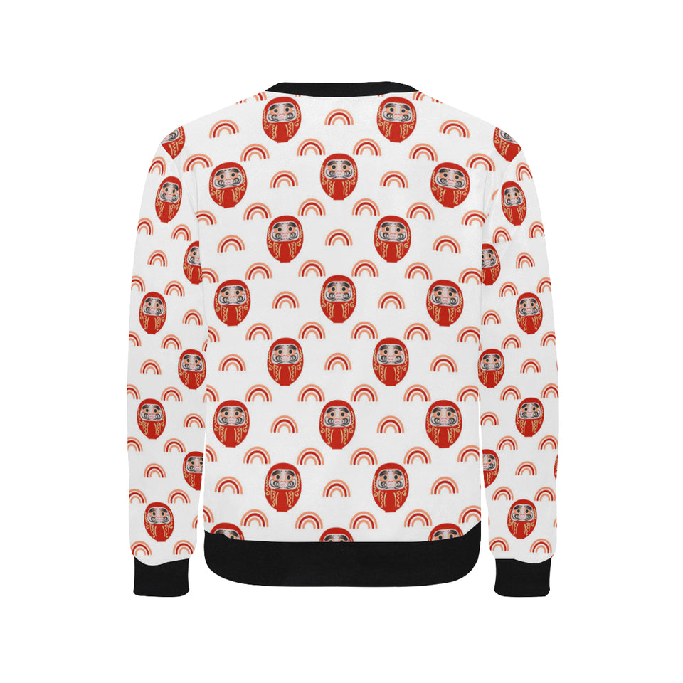 Daruma japanese wooden doll design pattern Men's Crew Neck Sweatshirt
