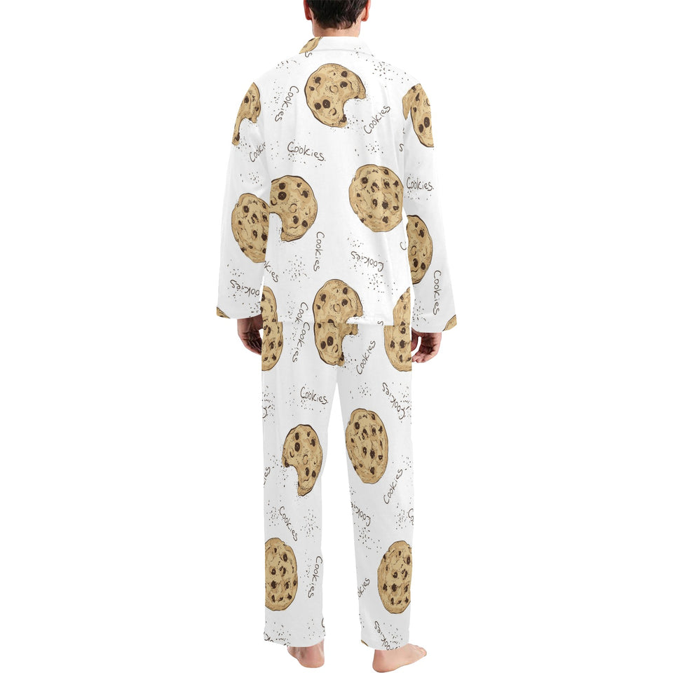 Sketch style cookie pattern Men's Long Pajama Set