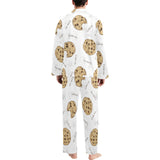 Sketch style cookie pattern Men's Long Pajama Set