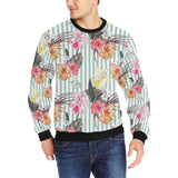 Colorful orchid flower pattern Men's Crew Neck Sweatshirt