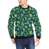 Lime ice flower pattern Men's Crew Neck Sweatshirt