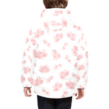 Pink sakura cherry blossom pattern Kids' Boys' Girls' Padded Hooded Jacket