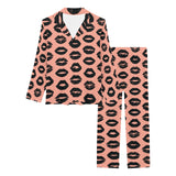 Lips Pattern Print Design 02 Women's Long Pajama Set