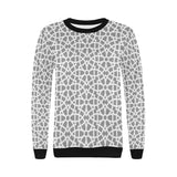 arabic gray pattern Women's Crew Neck Sweatshirt