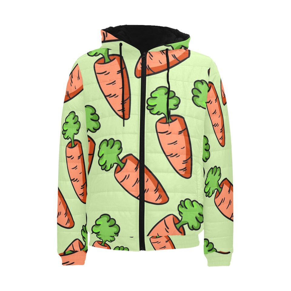 Carrot Pattern Print Design 05 Men's Padded Hooded Jacket