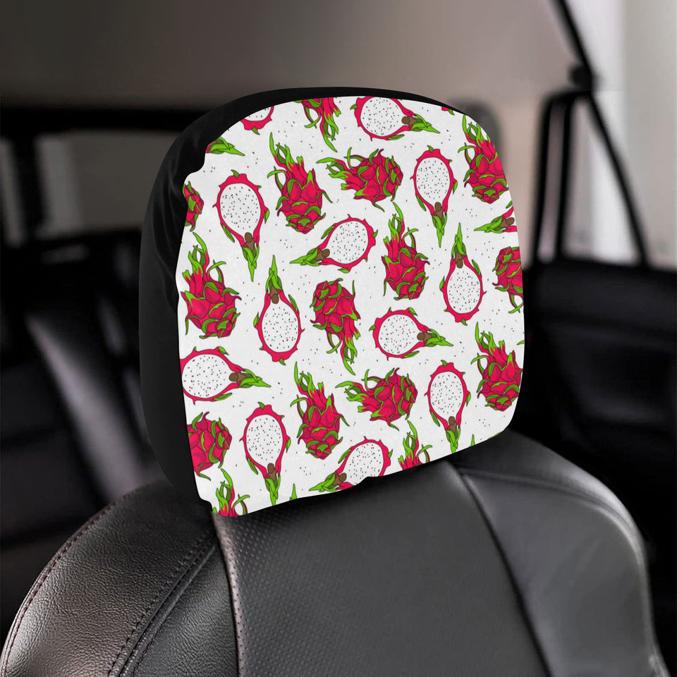 dragon fruits white background Car Headrest Cover