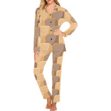 Bread Toast Pattern Print Design 04 Women's Long Pajama Set