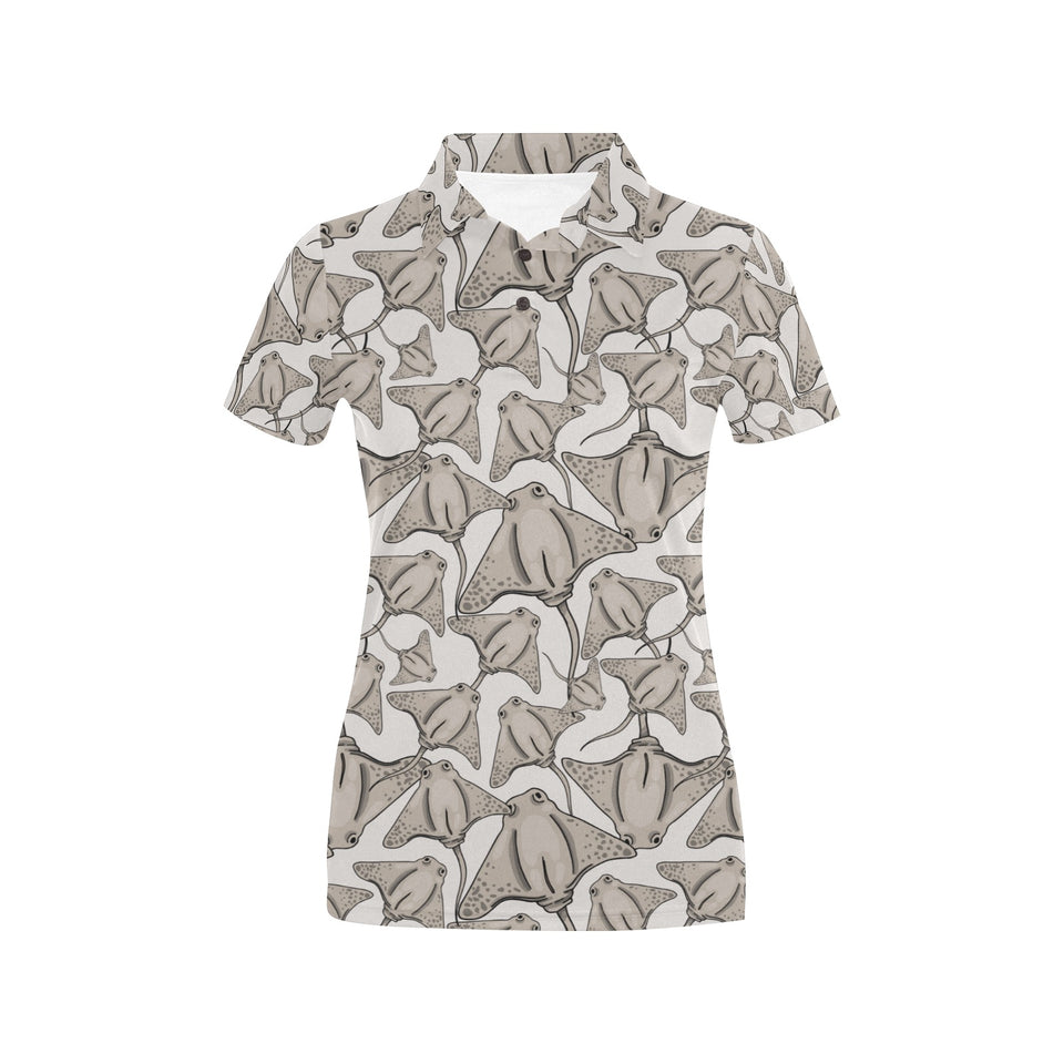 Stingray Pattern Print Design 05 Women's All Over Print Polo Shirt