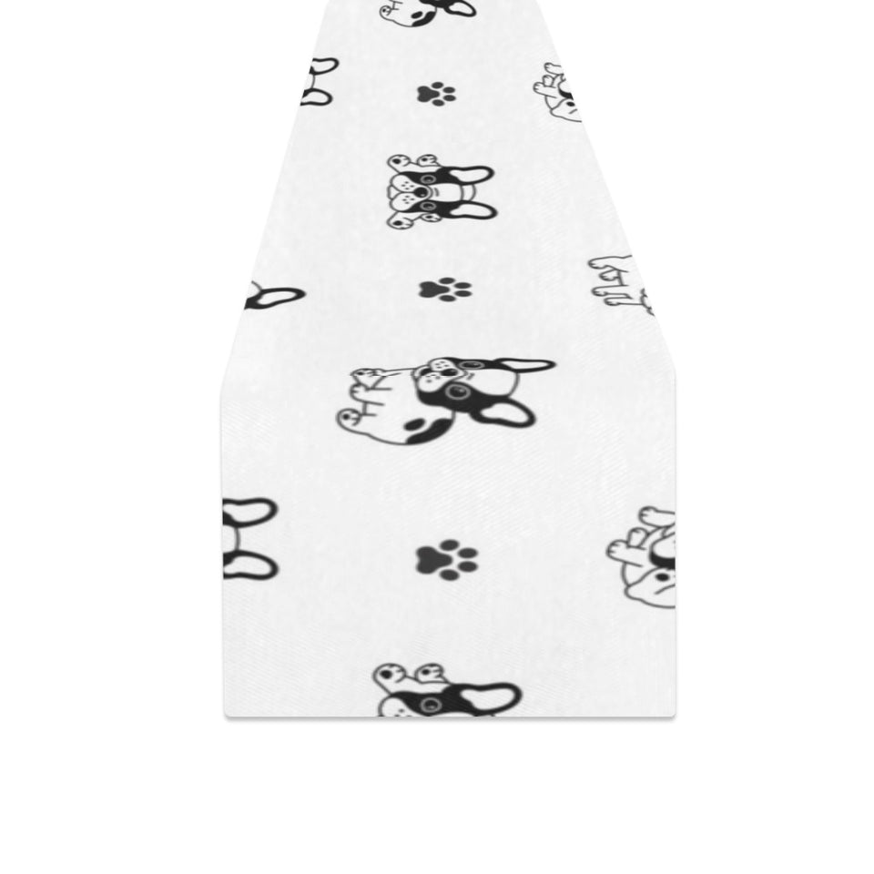 Cute french bulldog paw pattern Table Runner