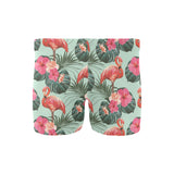 Beautiful flamingo tropical palm leaves hibiscus p Men's Swimming Trunks