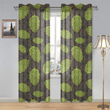 Hop pattern black background Gauze Curtain