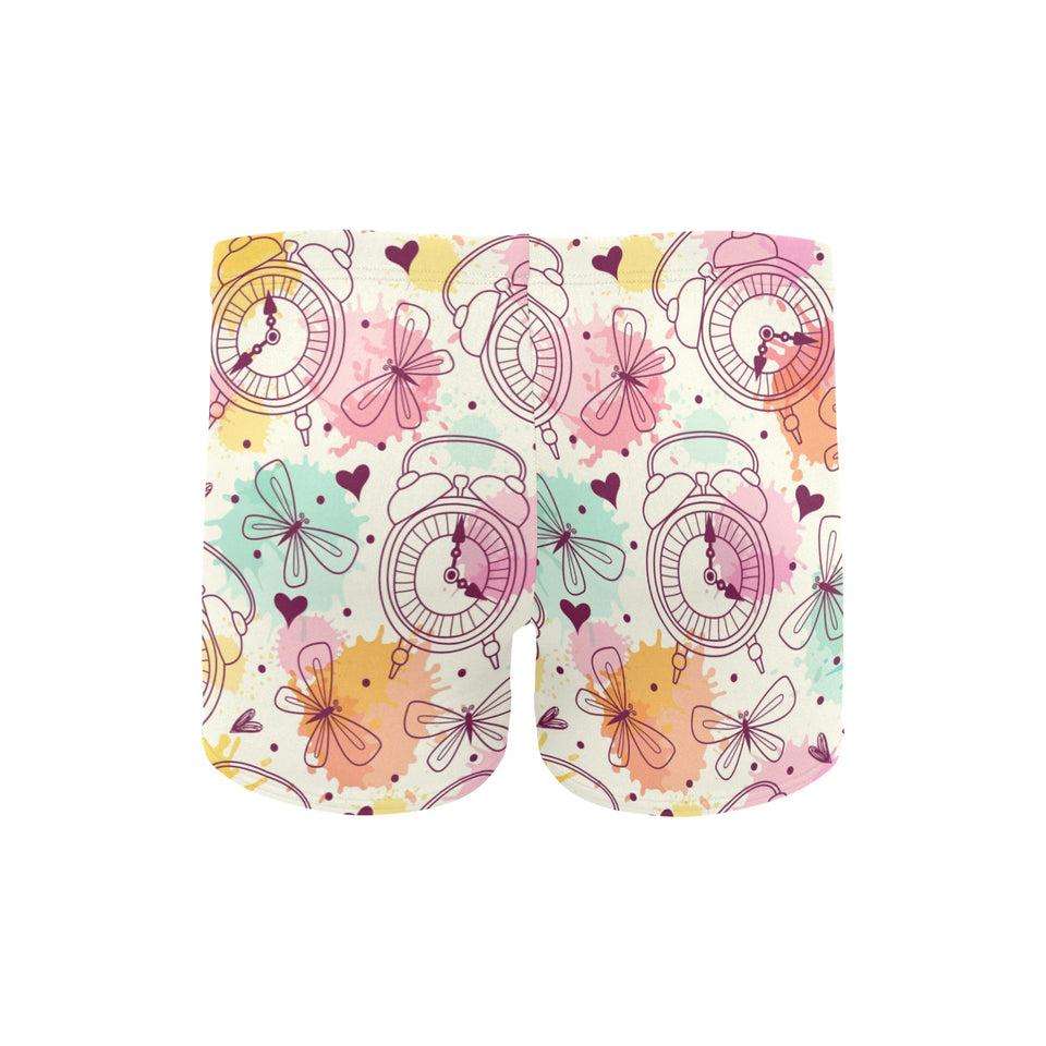 Clock butterfly pattern Men's Swimming Trunks