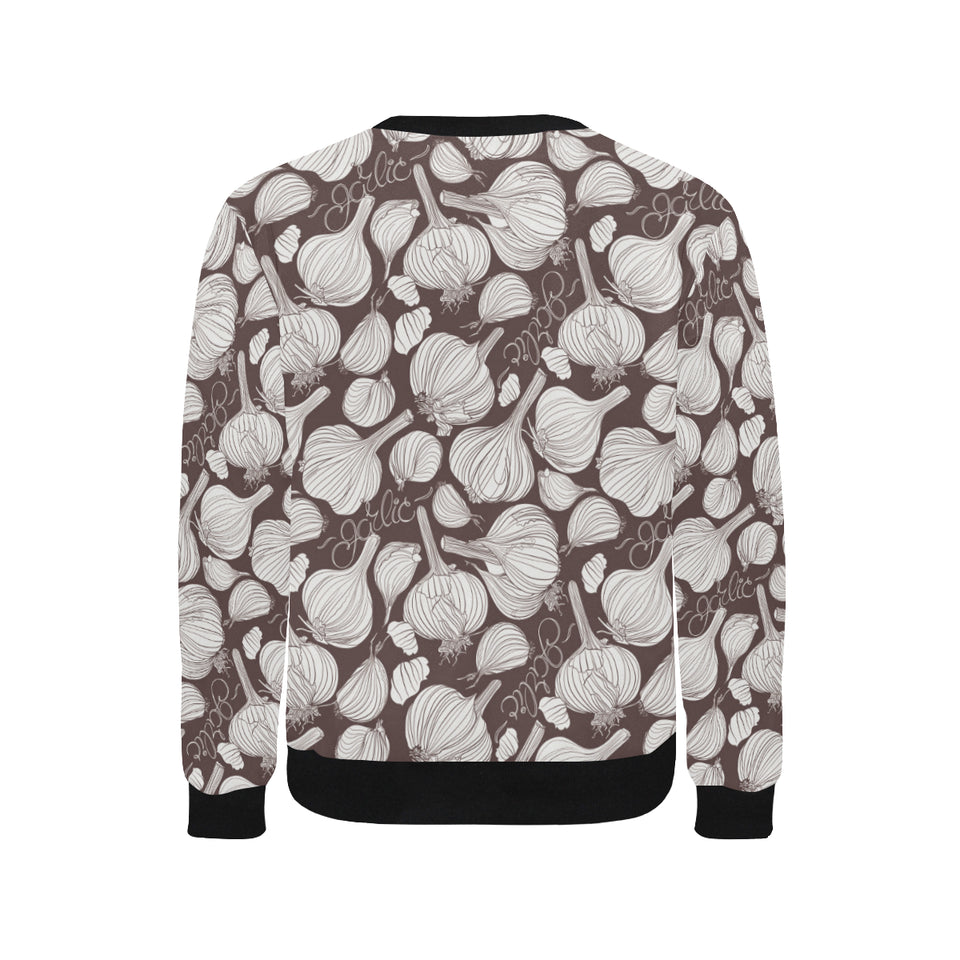 Garlic bulb dark background Men's Crew Neck Sweatshirt