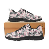 Zebra pink flower background Women's Sneaker Shoes