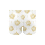 Gold Ornamental lotue waterlily symbol pattern Men's Swimming Trunks