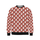 Fire flame symbol design pattern Men's Crew Neck Sweatshirt
