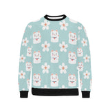 Maneki neko cat sakura Men's Crew Neck Sweatshirt