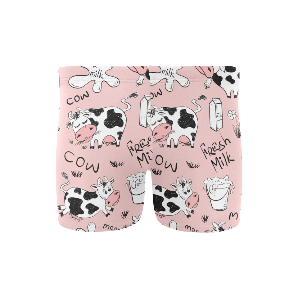 Cows milk product pink background Men's Swimming Trunks