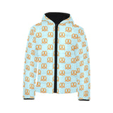 Pretzels Pattern Print Design 03 Kids' Boys' Girls' Padded Hooded Jacket