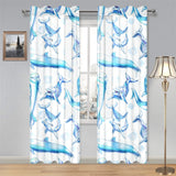 Watercolor dolphin pattern Gauze Curtain