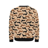 Dachshund floral background Men's Crew Neck Sweatshirt