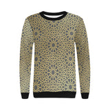 arabic star gold pattern Women's Crew Neck Sweatshirt