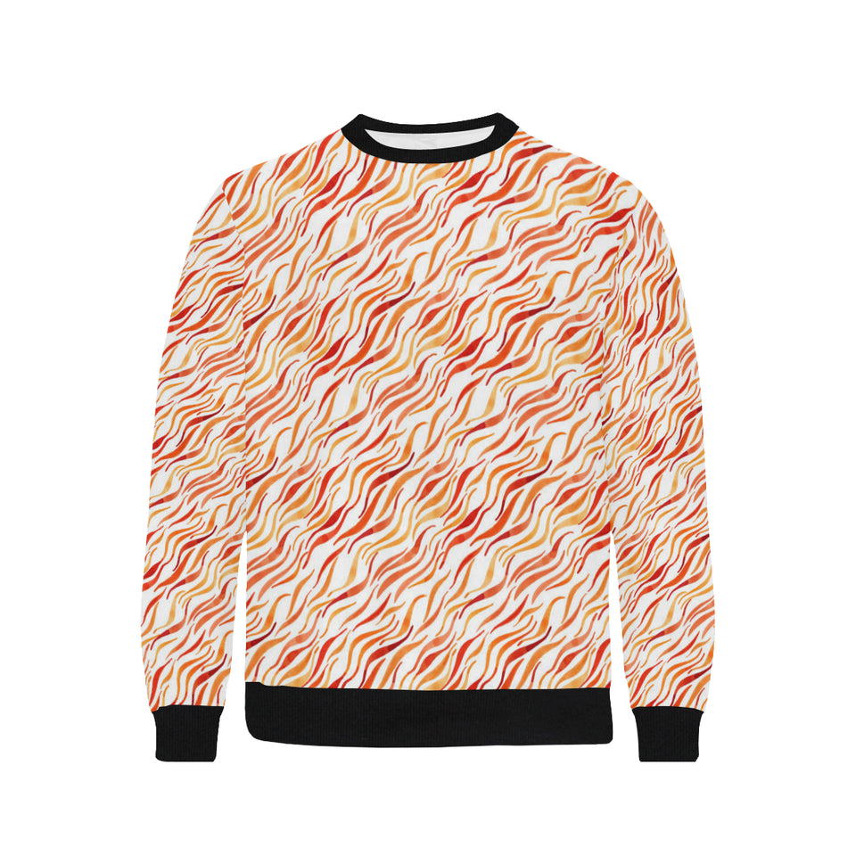 Fire flame watercolor pattern Men's Crew Neck Sweatshirt