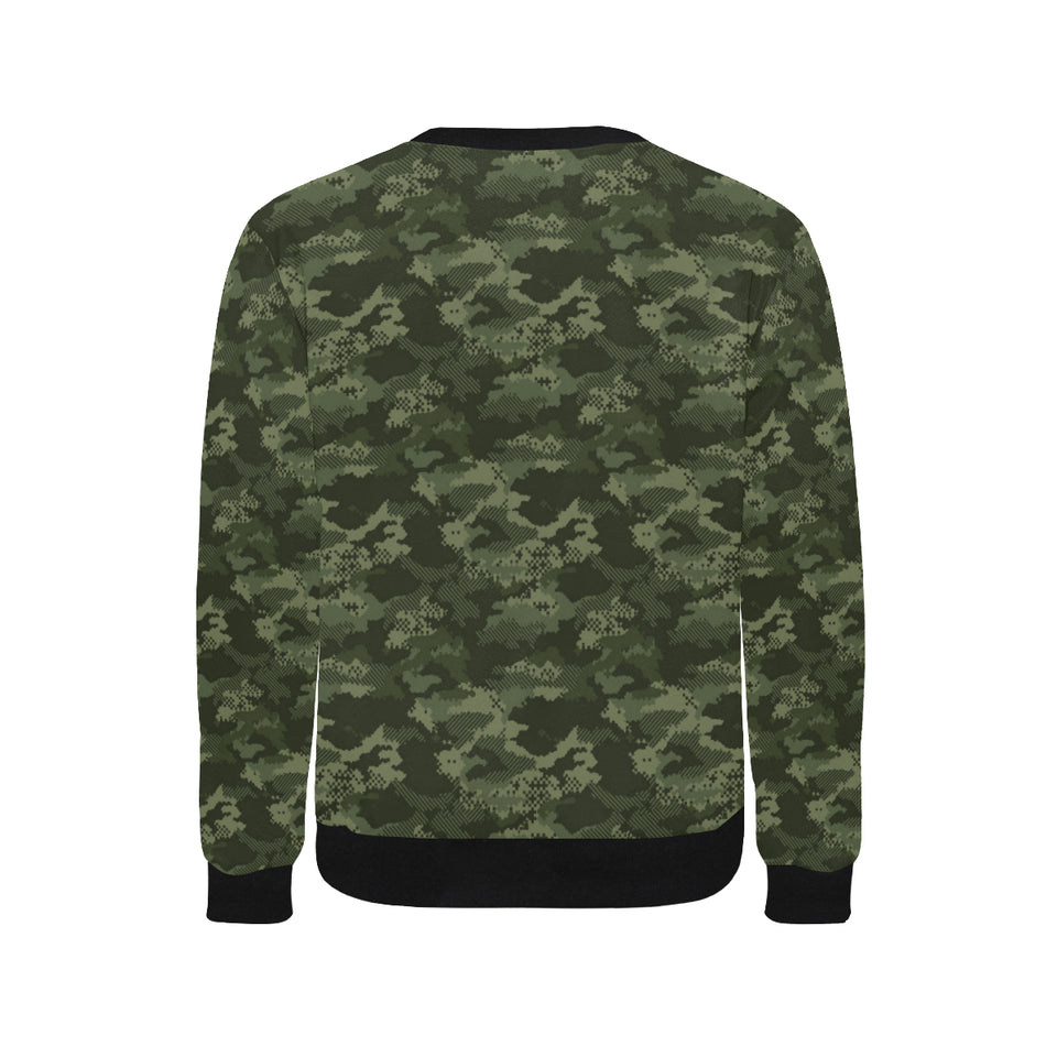 Digital Green camouflage pattern Men's Crew Neck Sweatshirt